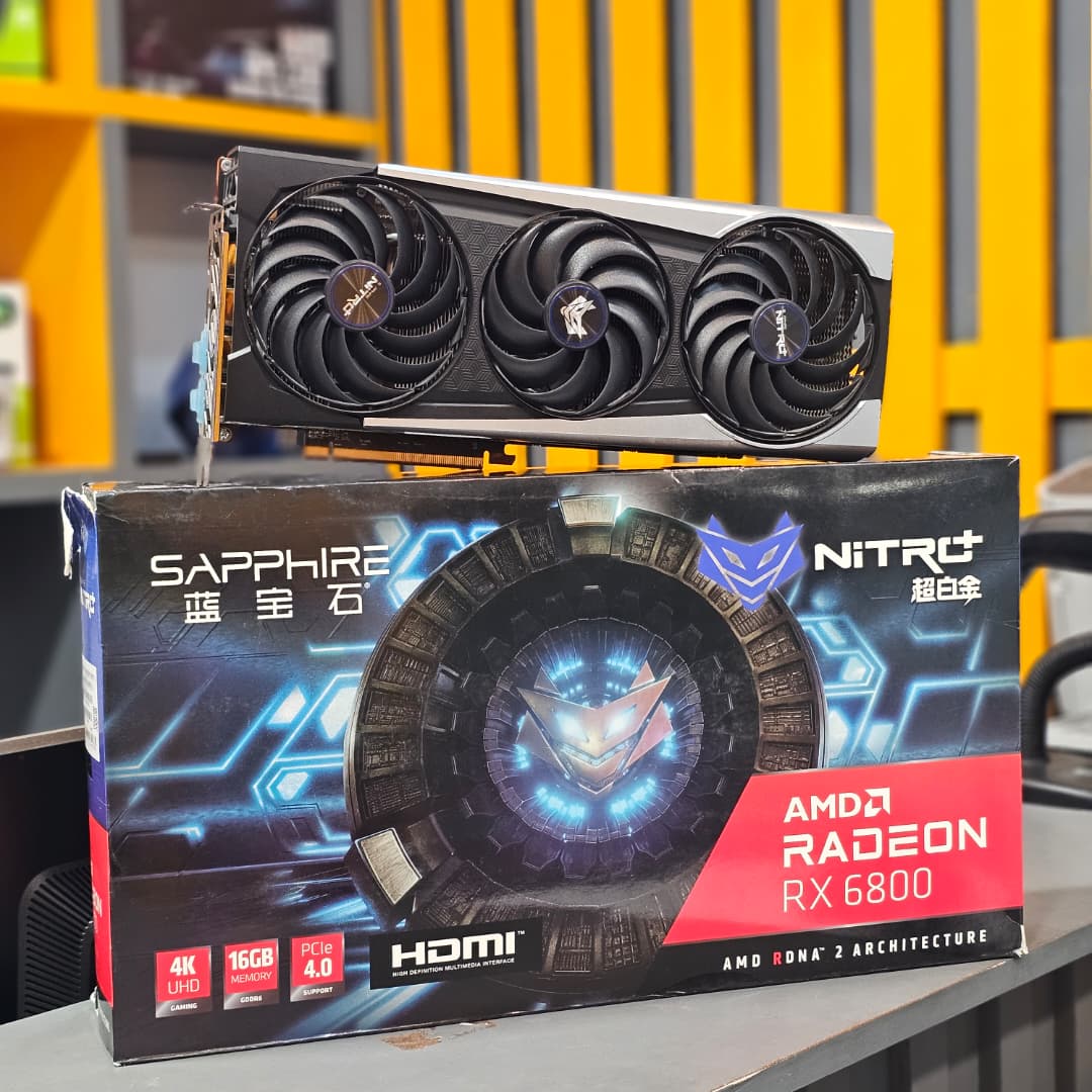 alt="کارت گرافیک استوک Sapphire NITRO+ RX 6800 نمای جلو | 16GB GDDR6 | پرنیان دیجیتال شیراز