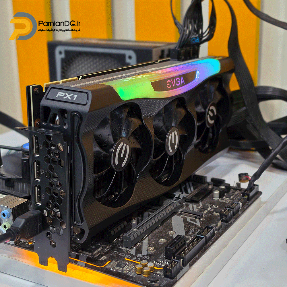 نمای کنار کارت گرافیک EVGA RTX 3090 FTW3 Ultra 24GB