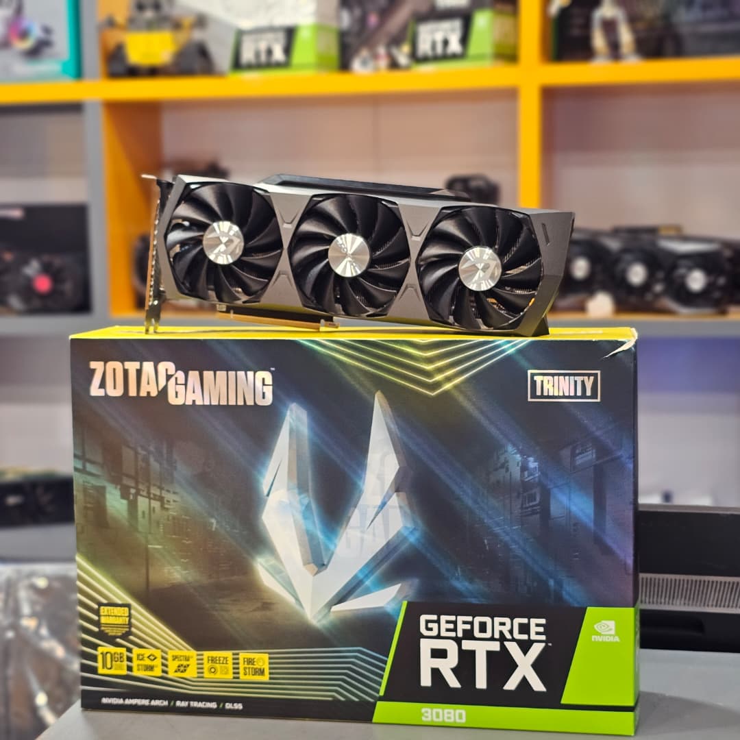 کارت گرافیک استوک ZOTAC GAMING RTX 3080 Trinity 10GB نمای جلو | پرنیان دیجیتال