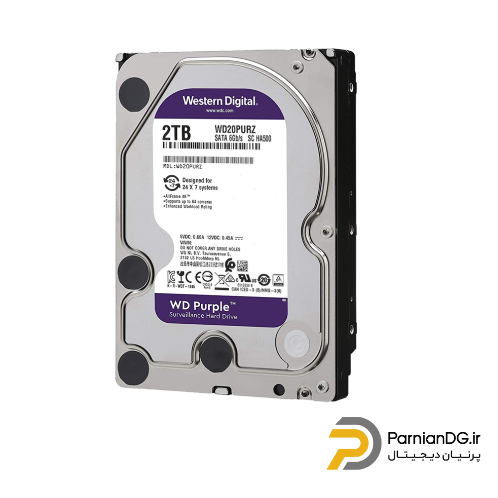 هارد دیسک اینترنال 2TB WD Purple WD20PURX استوک