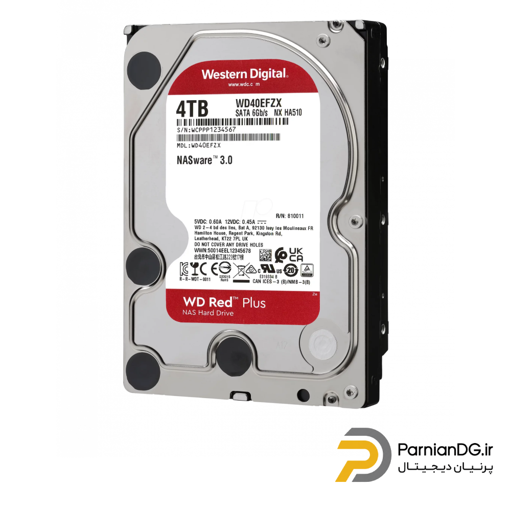 هارد دیسک اینترنال 4TB WD RED Plus WD40EFZX استوک